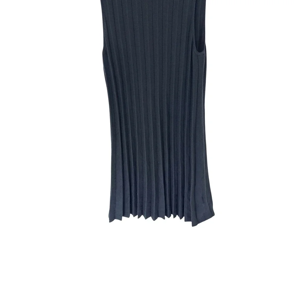 J.Crew Sleeveless Sweater Dress Black Plus Stretch Knit Pleated Classy Size‎ XXL